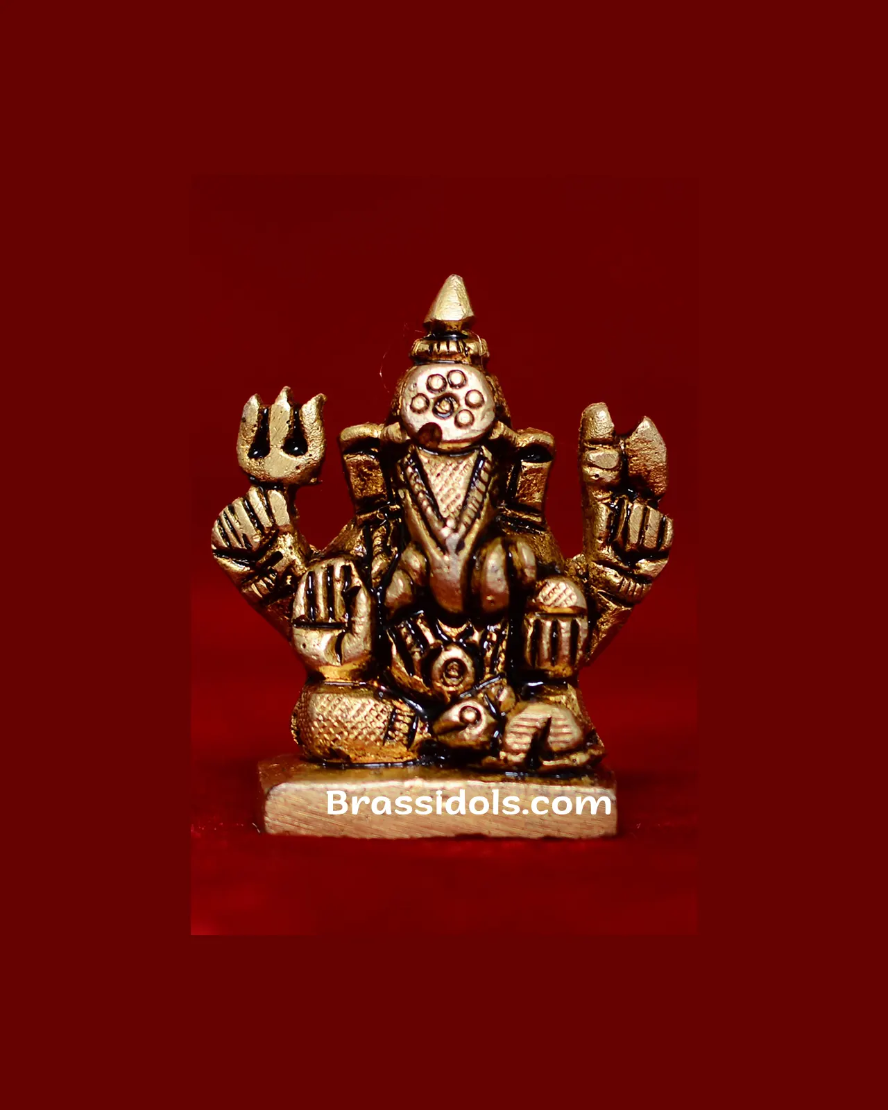Brass Dagdu Ganesha idol - 1.5 inches - image 1
