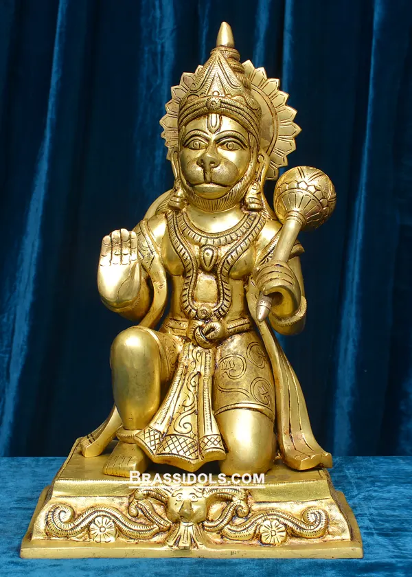 Brass Sitting Hanuman 16 inchesss - image 1