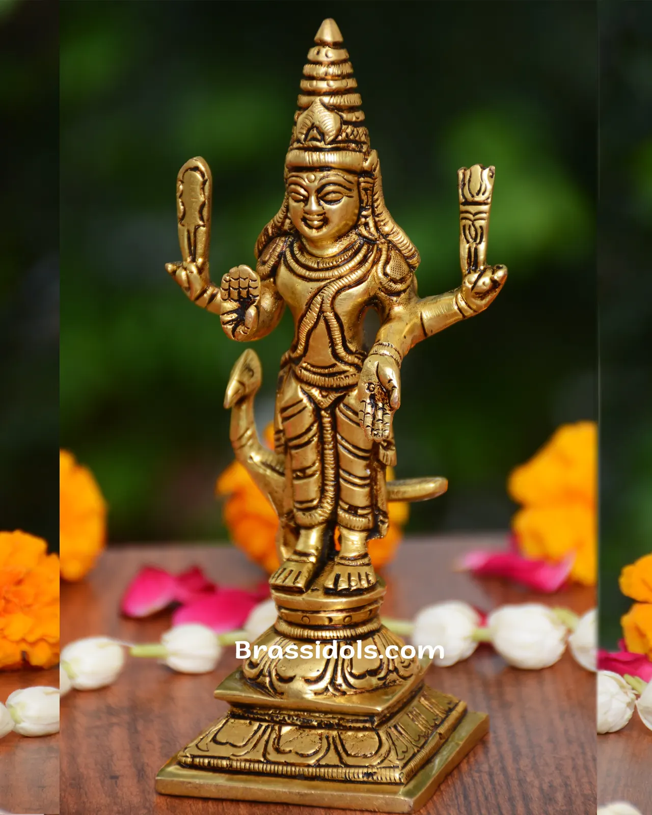 Elegant Murugan with Peacock Brass Idol - image 2