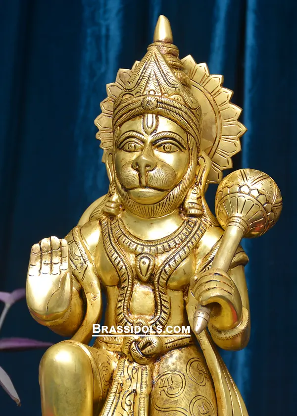 Brass Sitting Hanuman 16 inchesss - image 2